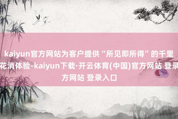 kaiyun官方网站为客户提供“所见即所得”的千里浸式花消体验-kaiyun下载·开云体育(中国)官方网站 登录入口